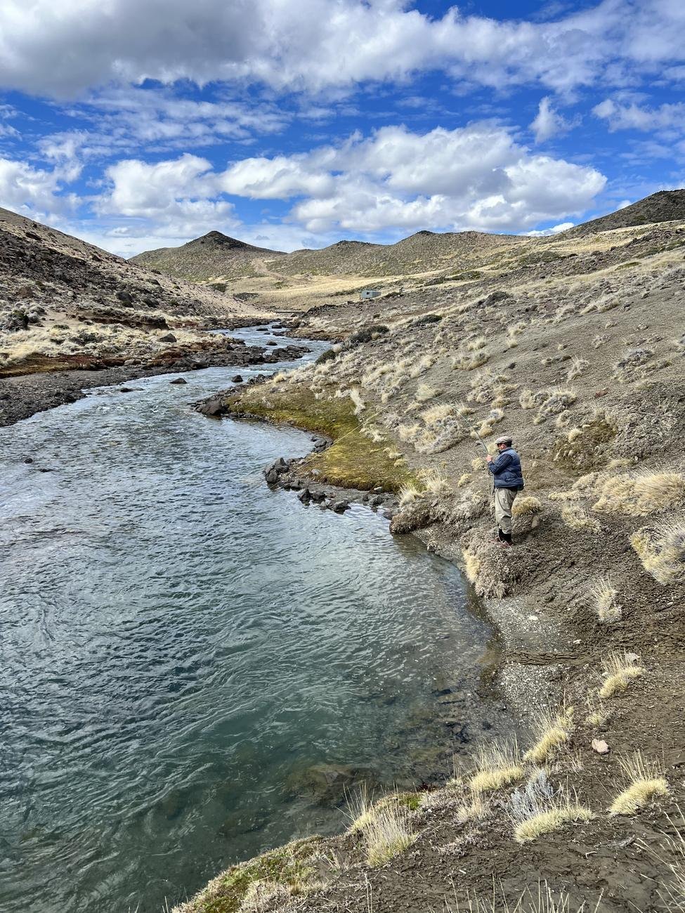 A winding stream through the steppe